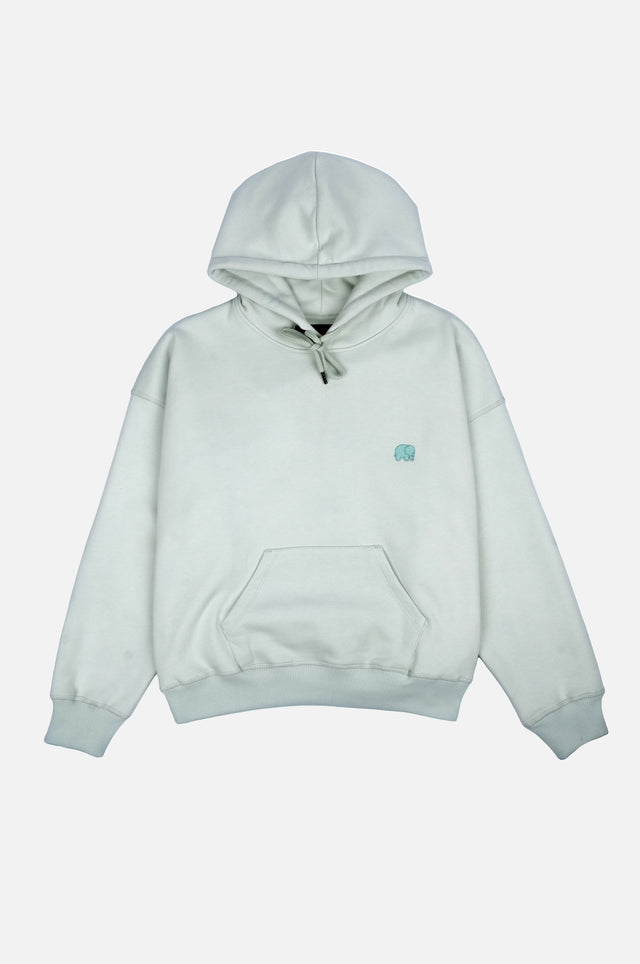 Silhouette de face du sweat à capuche oversize Essential Bio pour femme en vert menthe | TP_IMAGE_TYPE=SILHOUETTE_FRONT