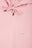 Détail en gros plan du Women's Organic Essential Oversized Hoodie en rose pâle, montrant la capuche et les cordons de serrage | TP_IMAGE_TYPE=DETAIL