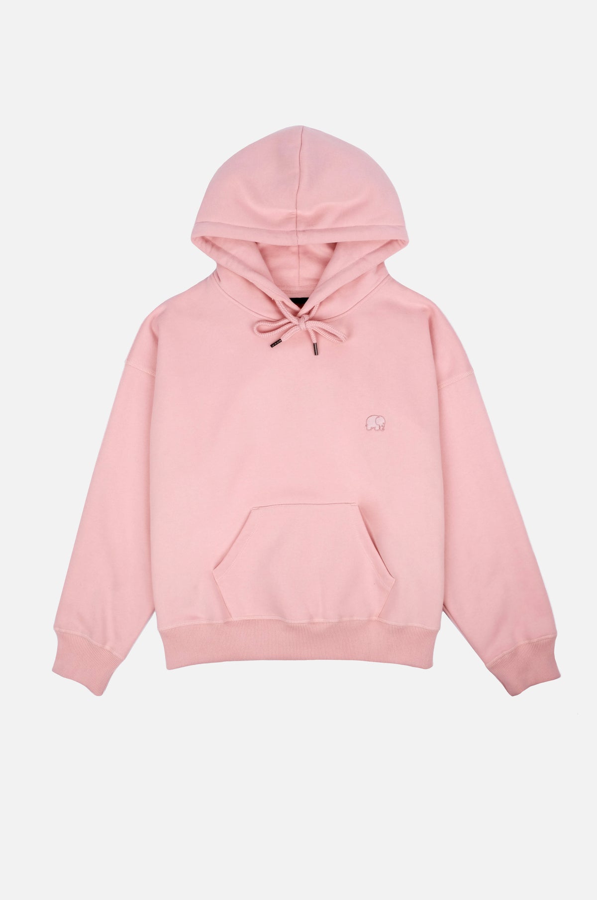Silhouette de face du Women's Organic Essential Oversized Hoodie en rose pâle | TP_IMAGE_TYPE=SILHOUETTE_FRONT