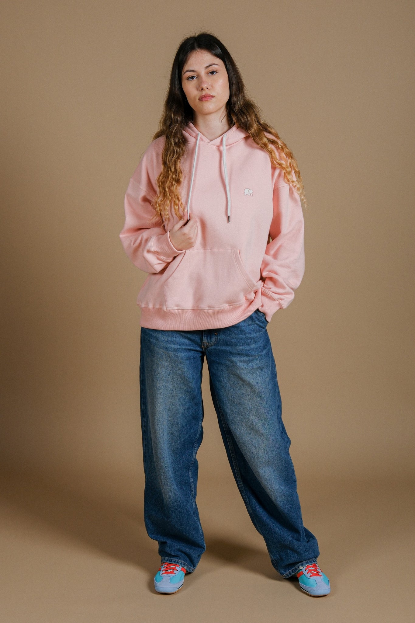 Women's Organic Essential Oversized Hoodie Pale Pink