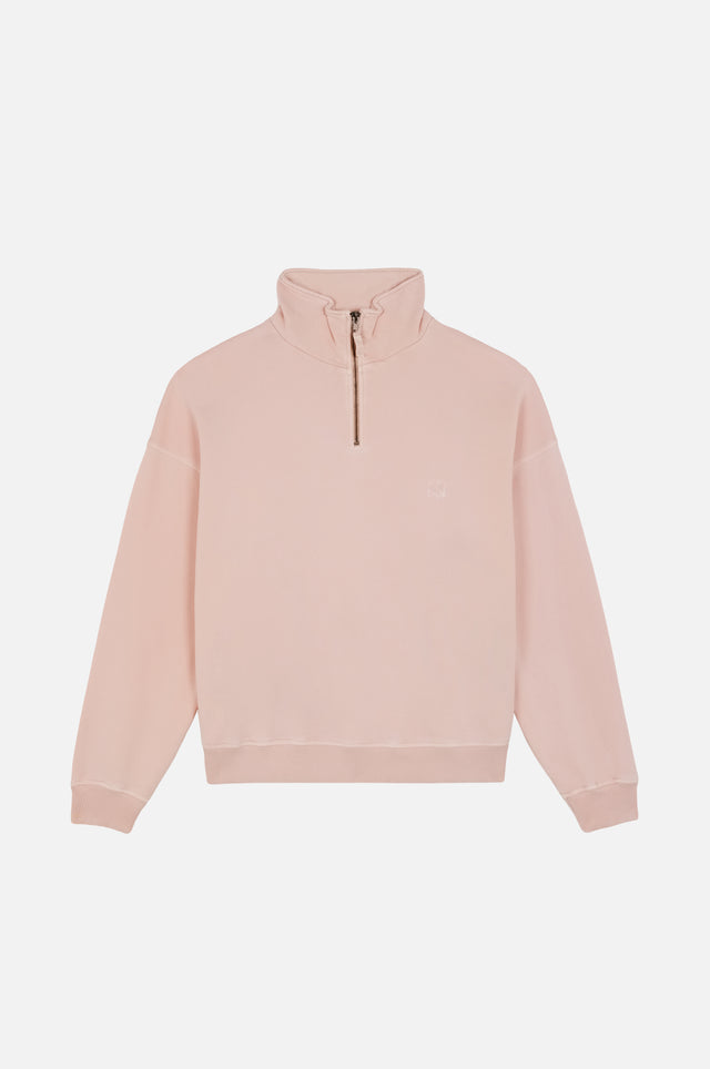 Sweat-shirt demi-zip Essential Sunwashed pour femme en Lotus Pink | TP_IMAGE_TYPE=SILHOUETTE_FRONT