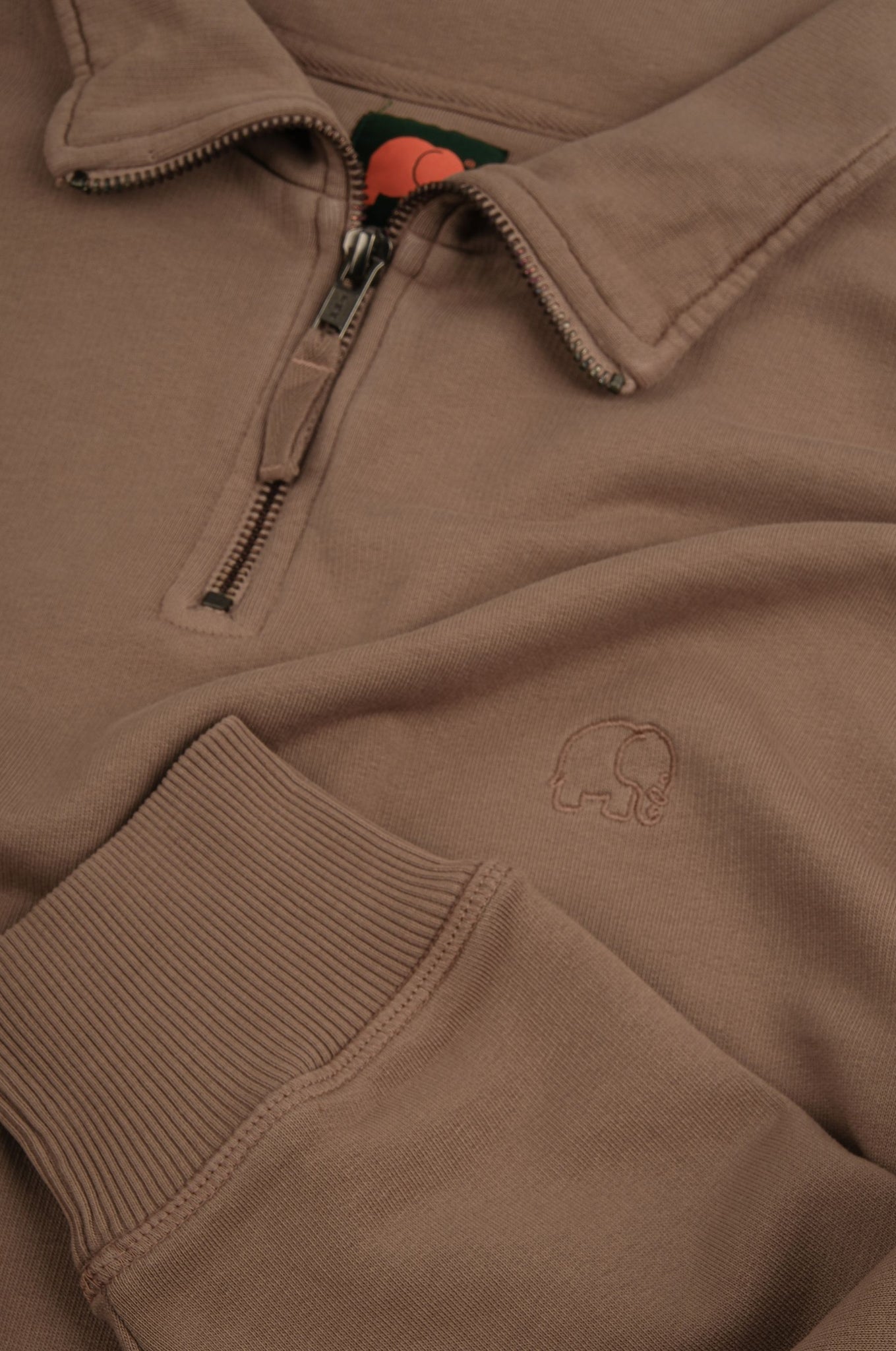 Women's Essential Garment Heavyweight Oversized Quater Zip Sweater Caribou