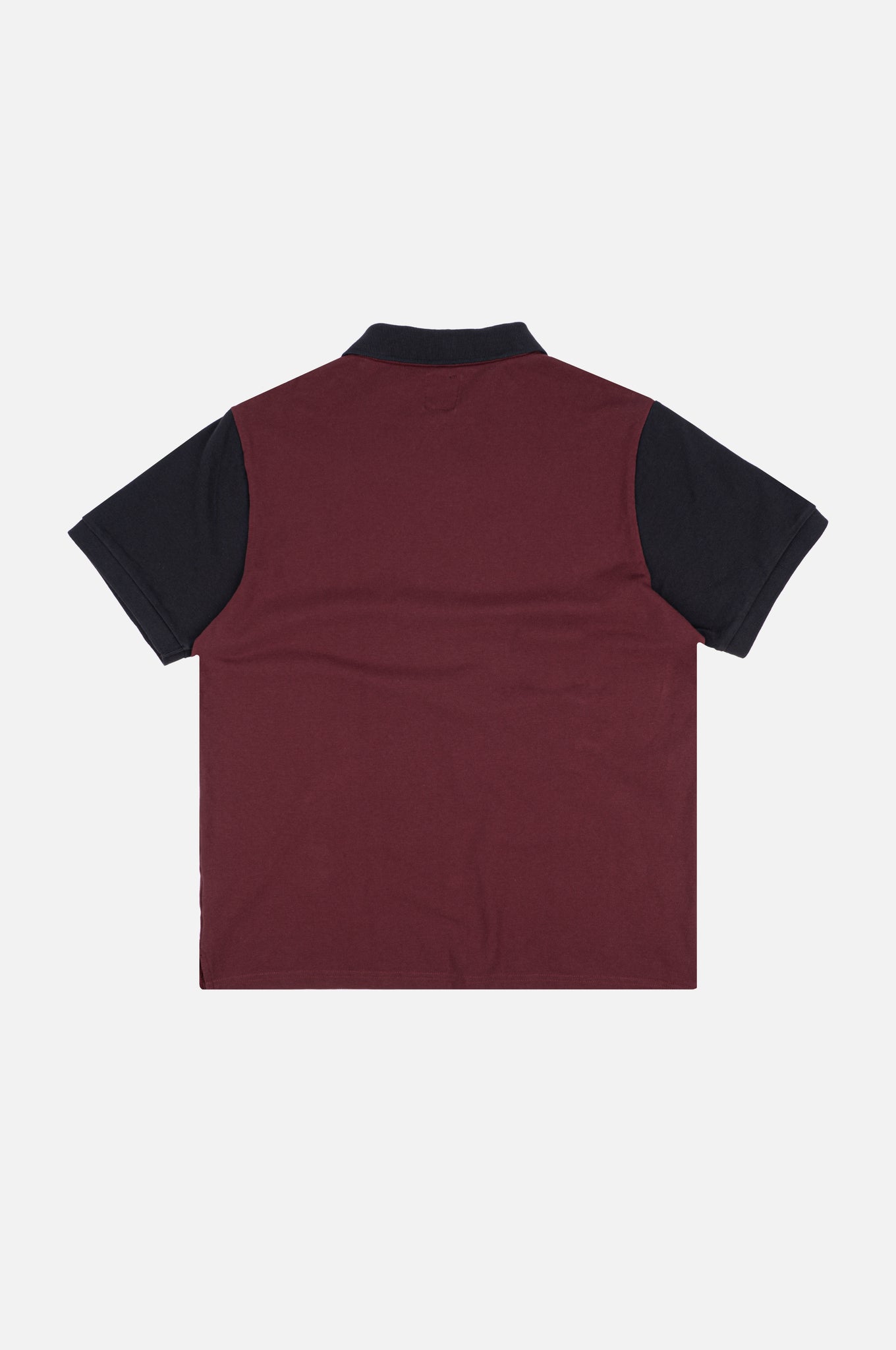 Organic Color Block Polo Shirt Burgundy