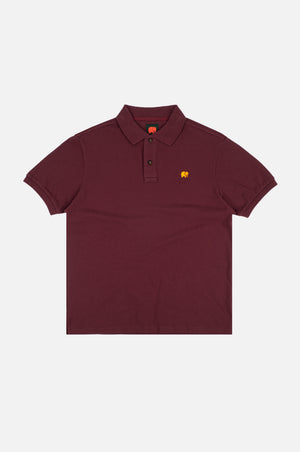 Silueta frontale della Organic Essential Polo Shirt in Bordeaux | TP_IMAGE_TYPE=SILHOUETTE_FRONT