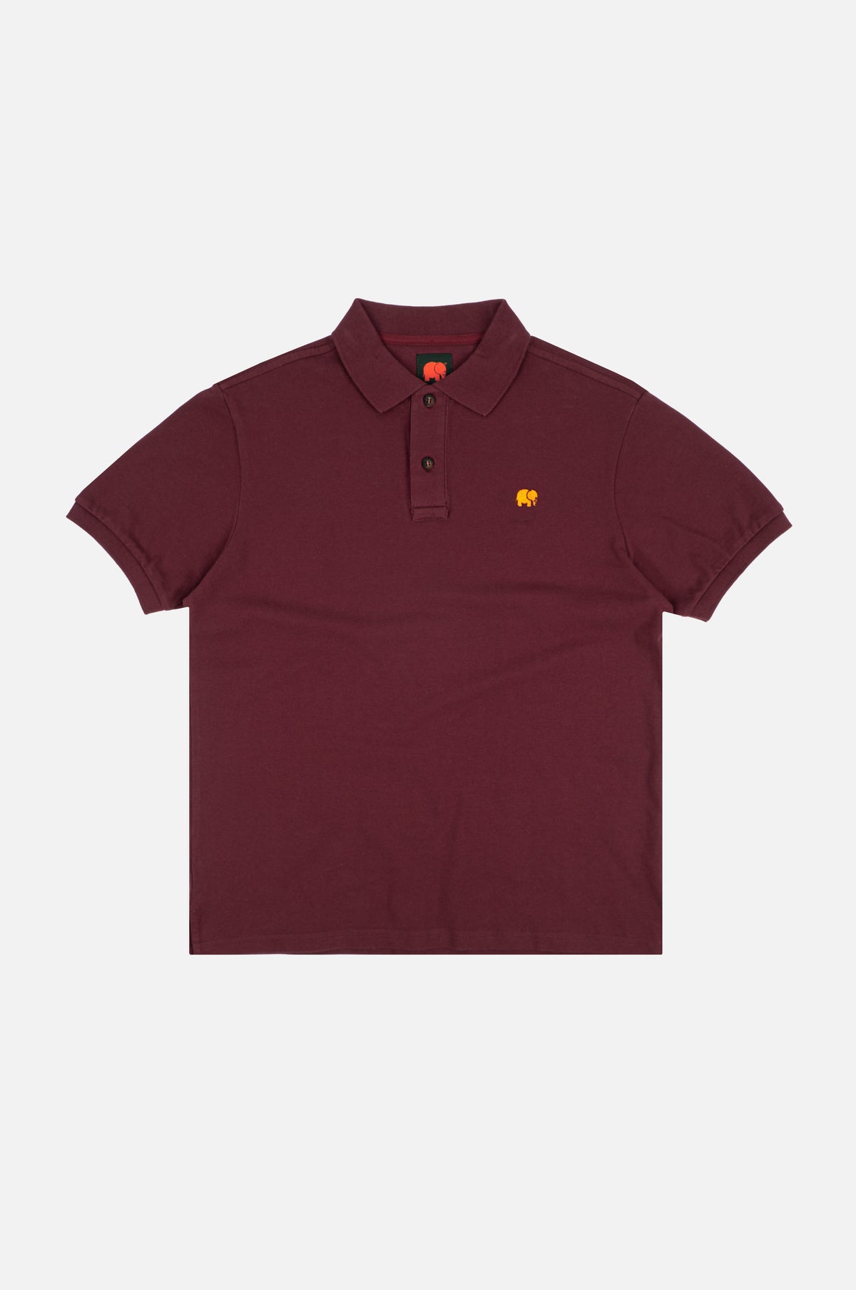 Silueta frontale della Organic Essential Polo Shirt in Bordeaux | TP_IMAGE_TYPE=SILHOUETTE_FRONT