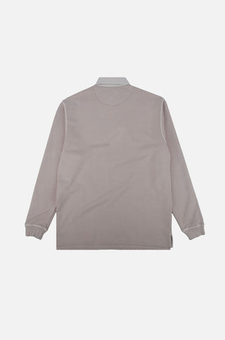 Silhouette de dos du Essential Pigment Heavyweight Polo Sweatshirt en Island Fossil | TP_IMAGE_TYPE=SILHOUETTE_BACK