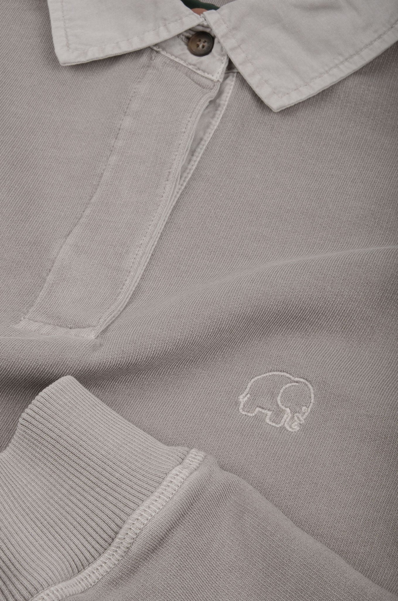 Essential Pigment Heavyweight Polo Sweater Island Fossil