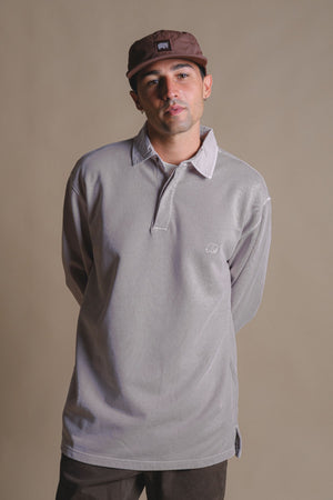 Personne portant un sweat polo heavyweight Island Fossil, vue de face | TP_IMAGE_TYPE=MODEL_FRONT