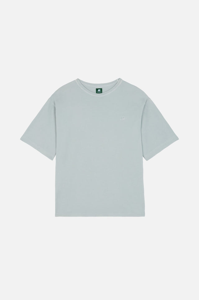 T-shirt oversize Essential Sunwashed Heavyweight en Pearl Blue, coupe décontractée et texture douce | TP_IMAGE_TYPE=SILHOUETTE_FRONT