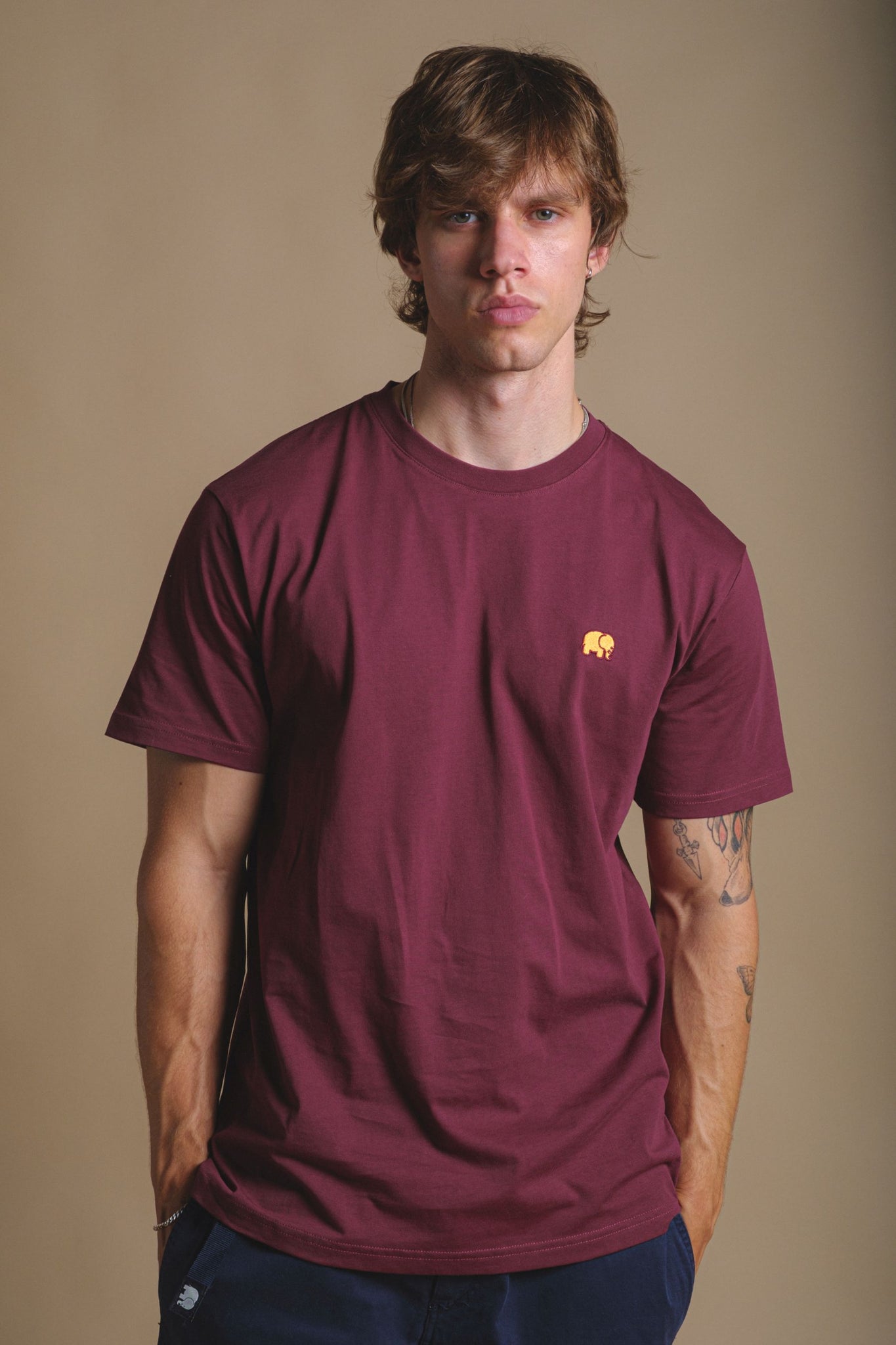 Organic Essential T-Shirt Burgundy
