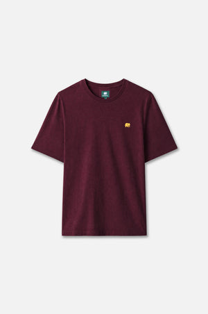Silhouette frontale di Organic Essential T-Shirt in Wine Red | TP_IMAGE_TYPE=SILHOUETTE_FRONT