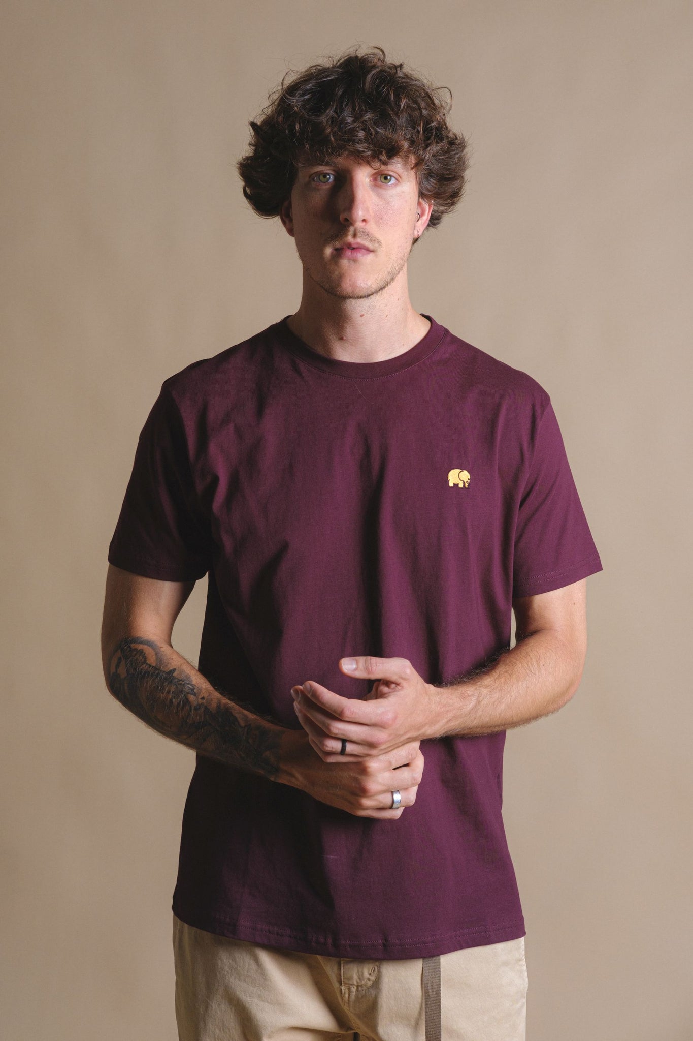 Organic Essential T-Shirt Wine Red