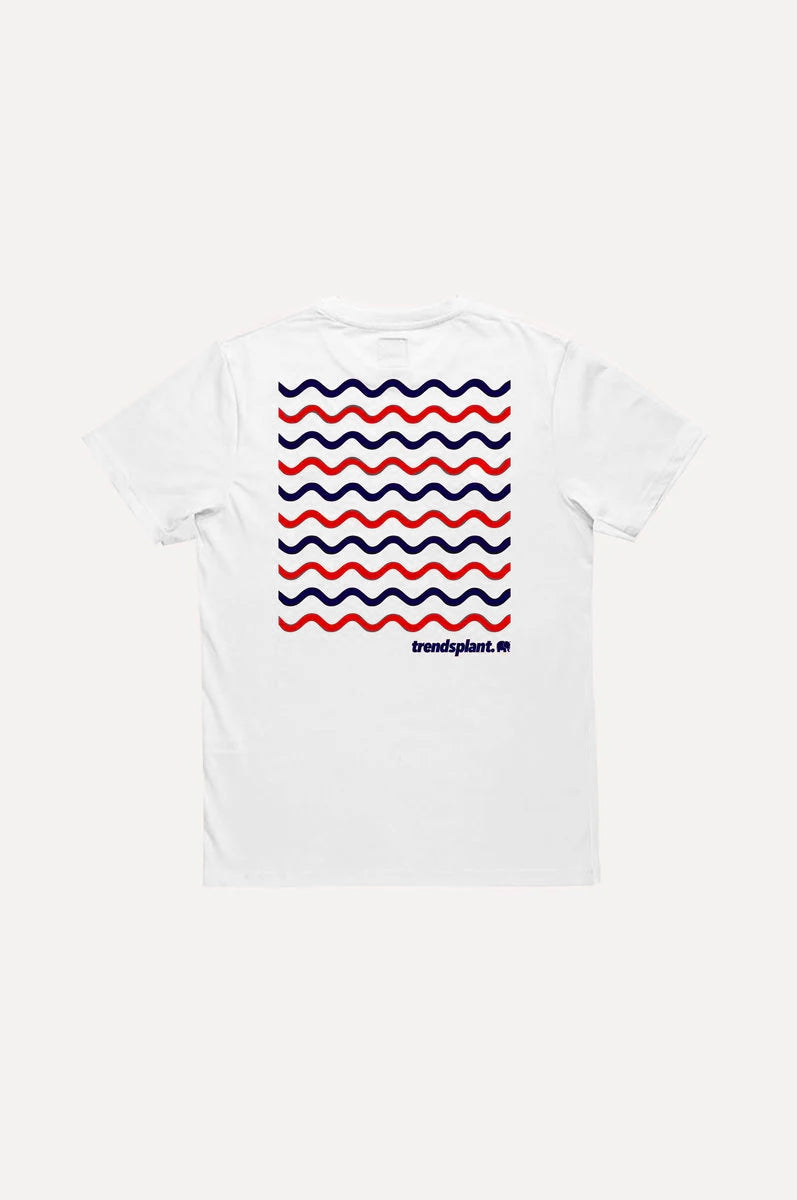 Silhouette de dos du t-shirt Explanada Organic blanc avec un motif graphique ondulé | TP_IMAGE_TYPE=SILHOUETTE_BACK