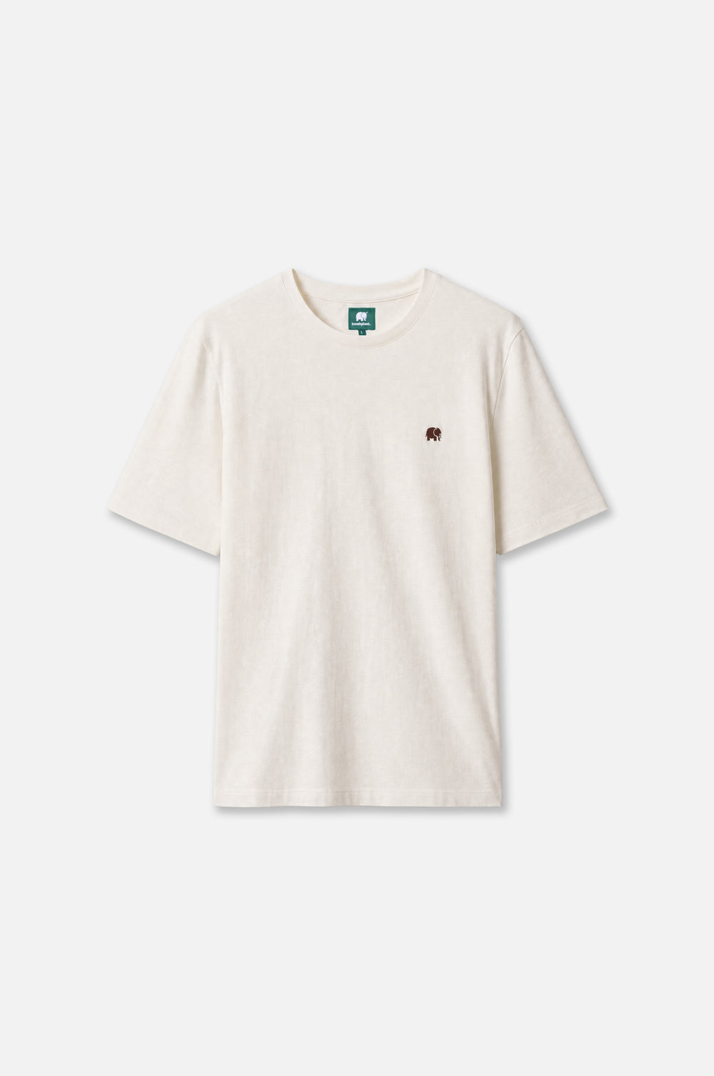 T-shirt Essential Organic in colore naturale con semplice girocollo e maniche corte. | TP_IMAGE_TYPE=SILHOUETTE_FRONT