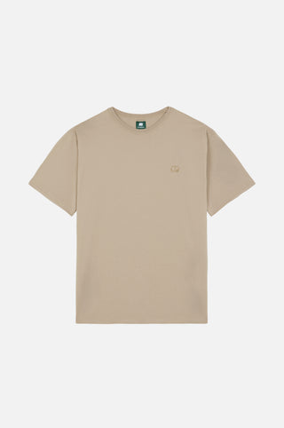 T-shirt oversize Essential en Moon Rock Grey présenté à plat, mettant en valeur sa coupe décontractée et son tissu doux. | TP_IMAGE_TYPE=SILHOUETTE_FRONT