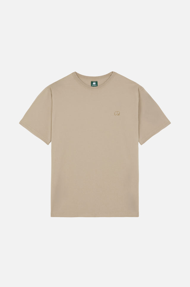 T-shirt oversize Essential en Moon Rock Grey présenté à plat, mettant en valeur sa coupe décontractée et son tissu doux. | TP_IMAGE_TYPE=SILHOUETTE_FRONT