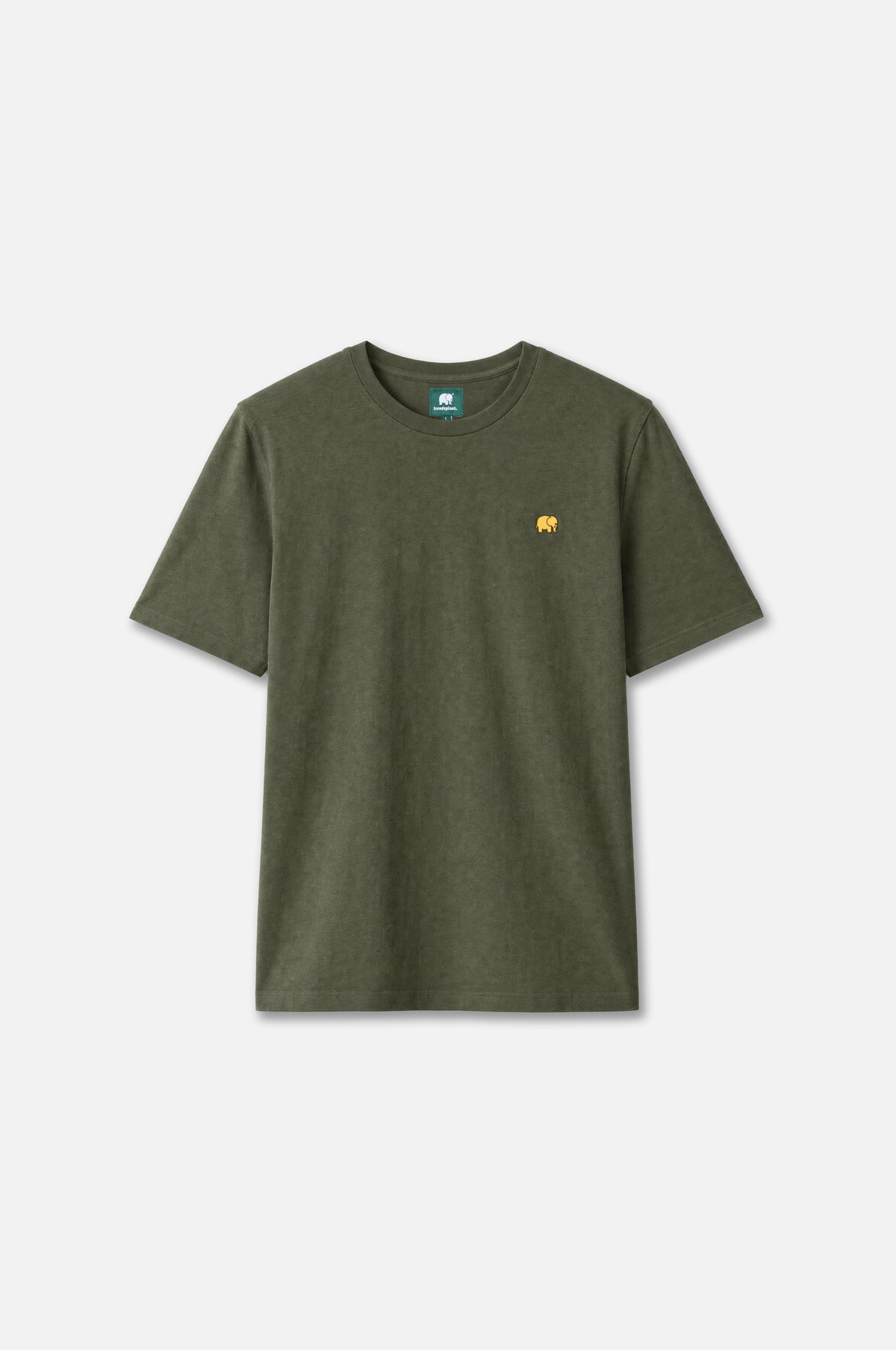 Silhouette frontale della Organic Essential T-Shirt in Kombu Green | TP_IMAGE_TYPE=SILHOUETTE_FRONT