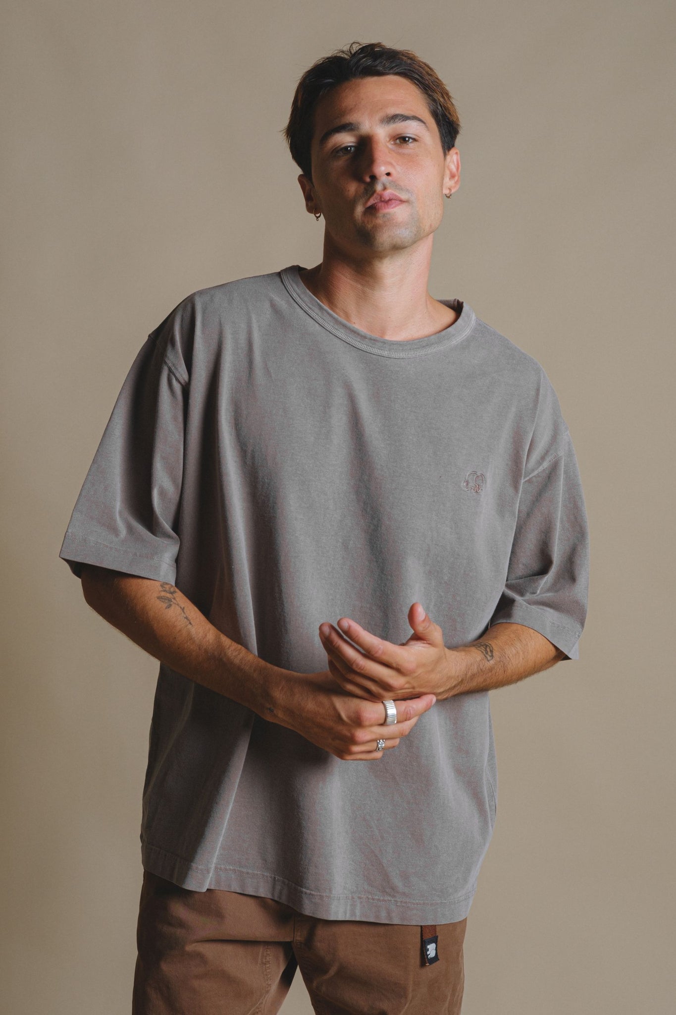 Essential Pigment Heavyweight Oversized T-Shirt Stone Gray