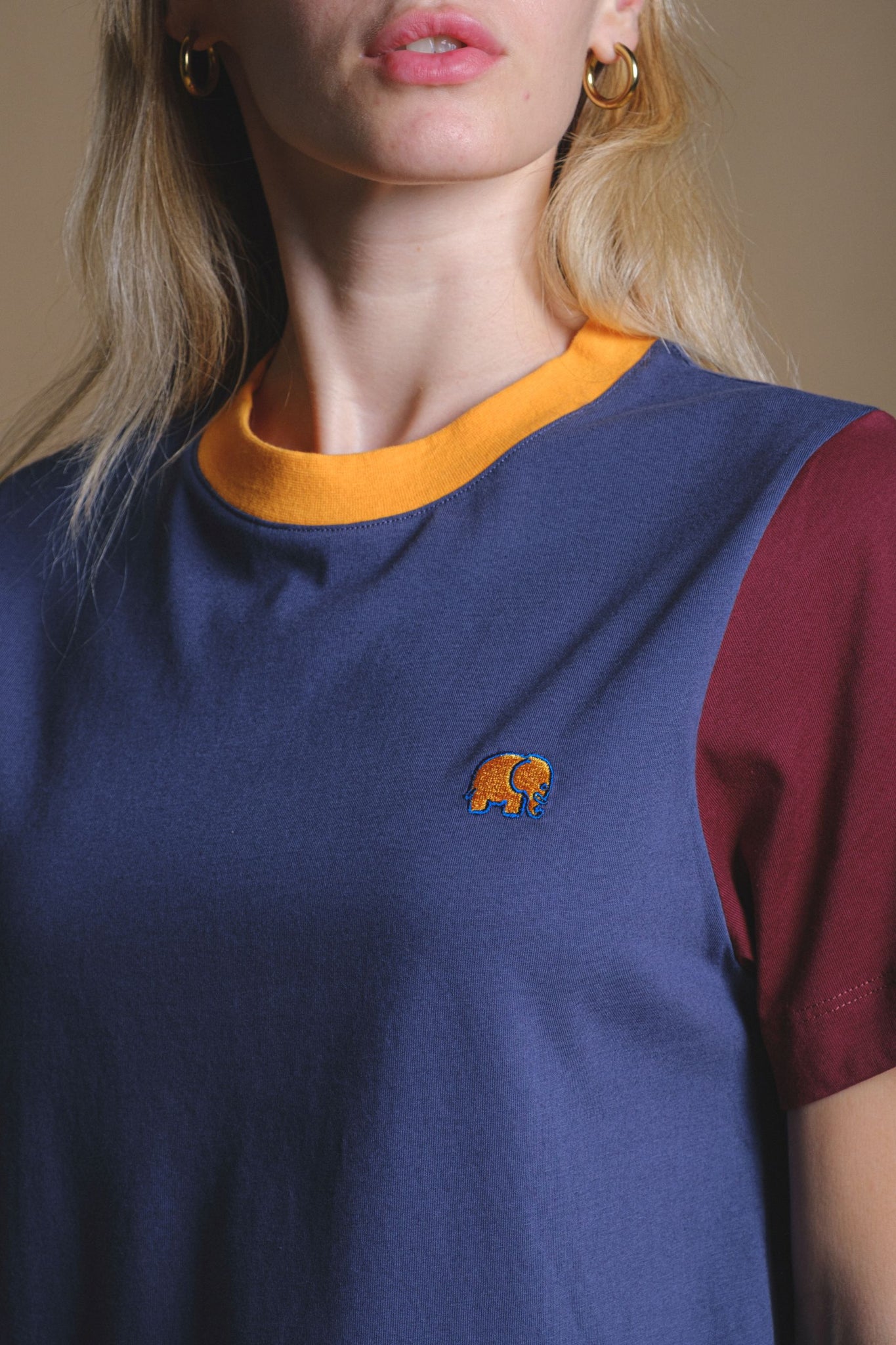 Women's Color Block T-Shirt Trendsplant Blue