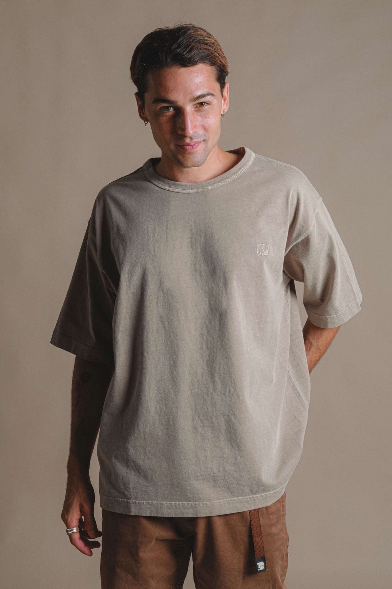 Essential Pigment Heavyweight Oversized T-Shirt Brindle