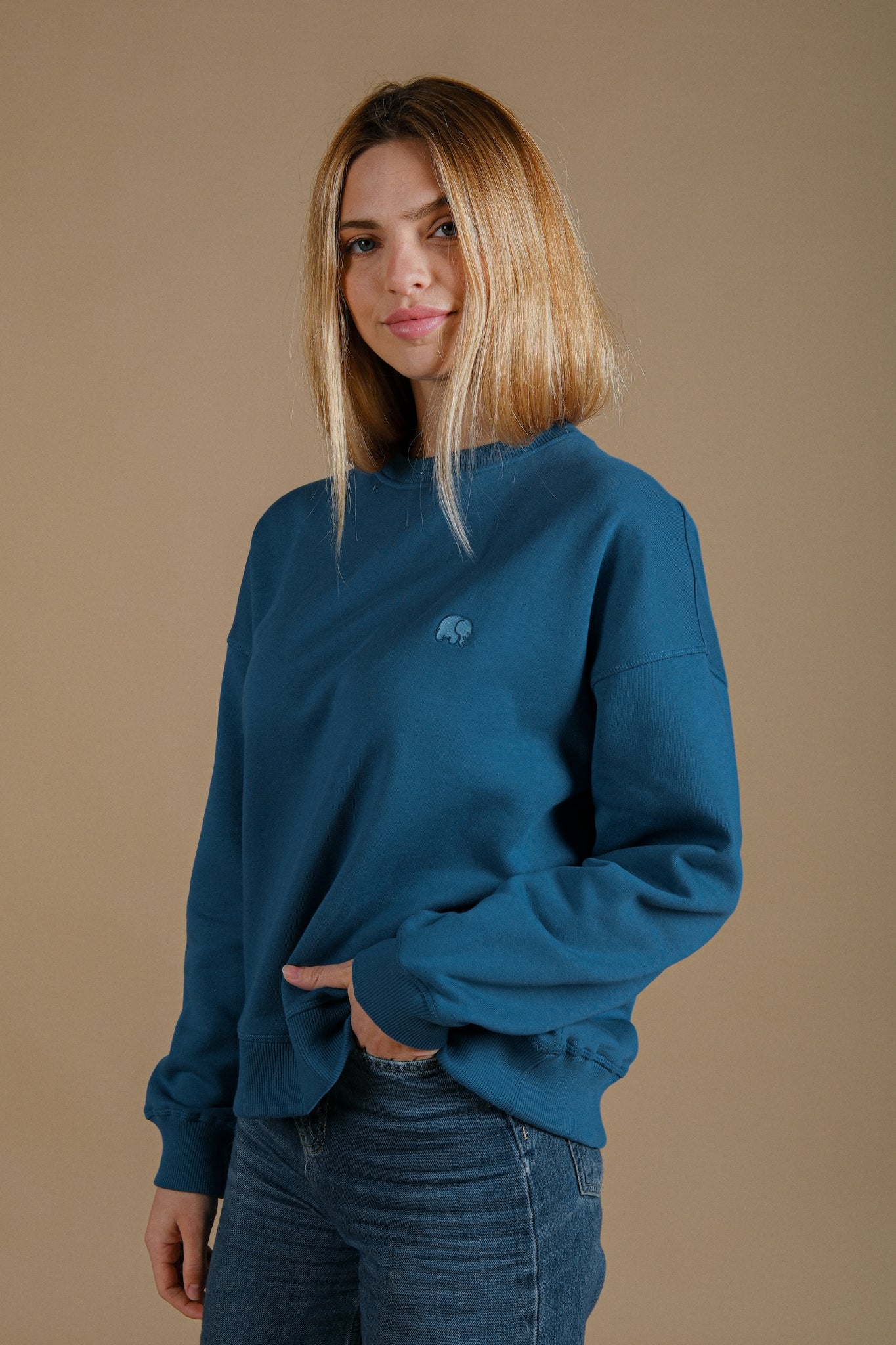 Women's Essential Midweight Oversized Sweater Blue Shapphire