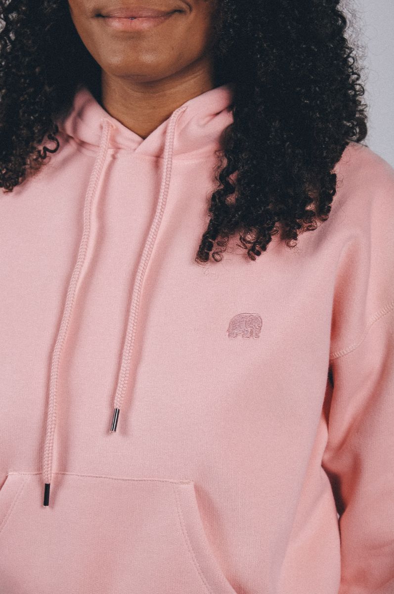 Sudadera Capucha Mujer Oversized Orgánica Esencial Pale Pink