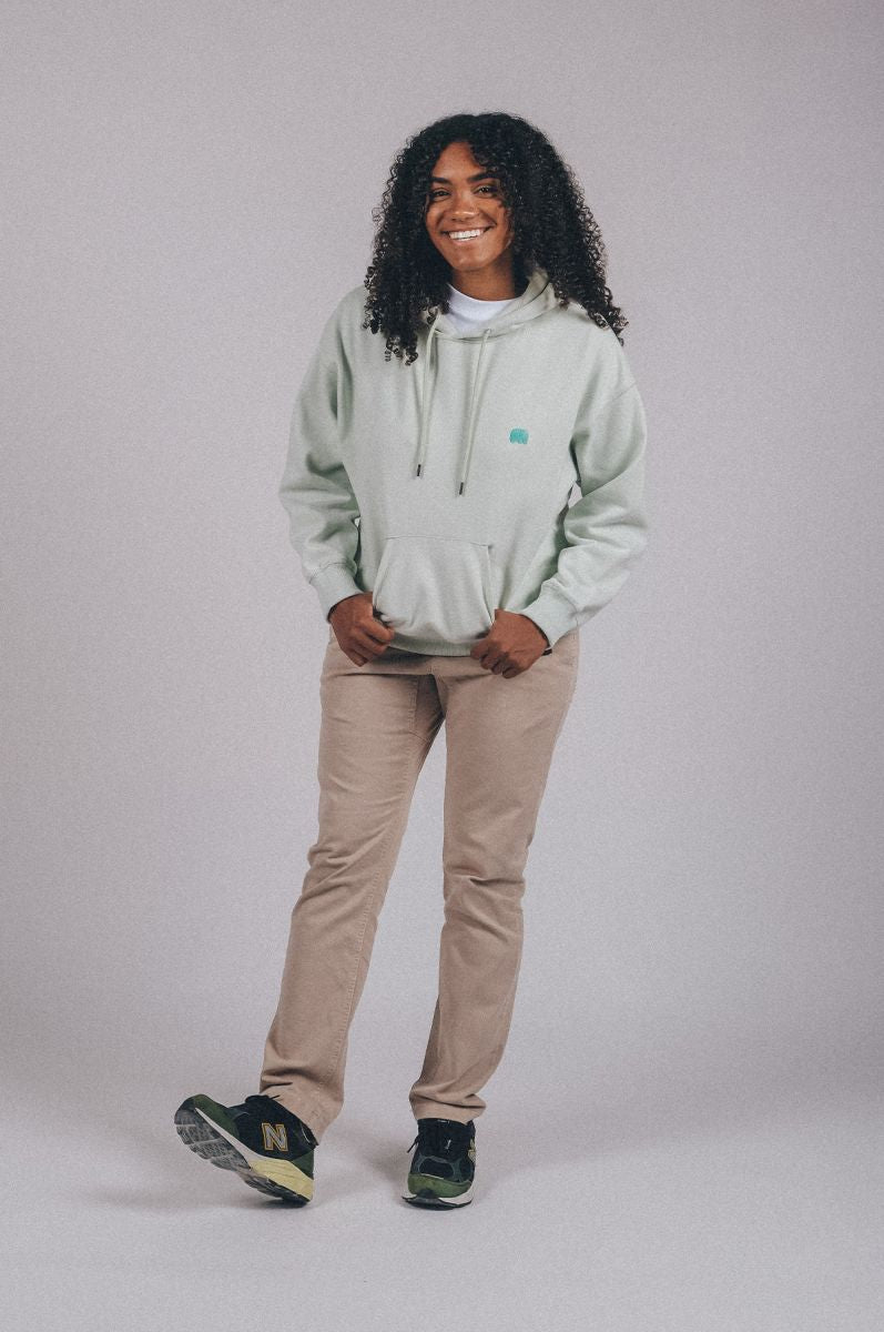 Sudadera Capucha Mujer Oversized Orgánica Esencial Mint Green