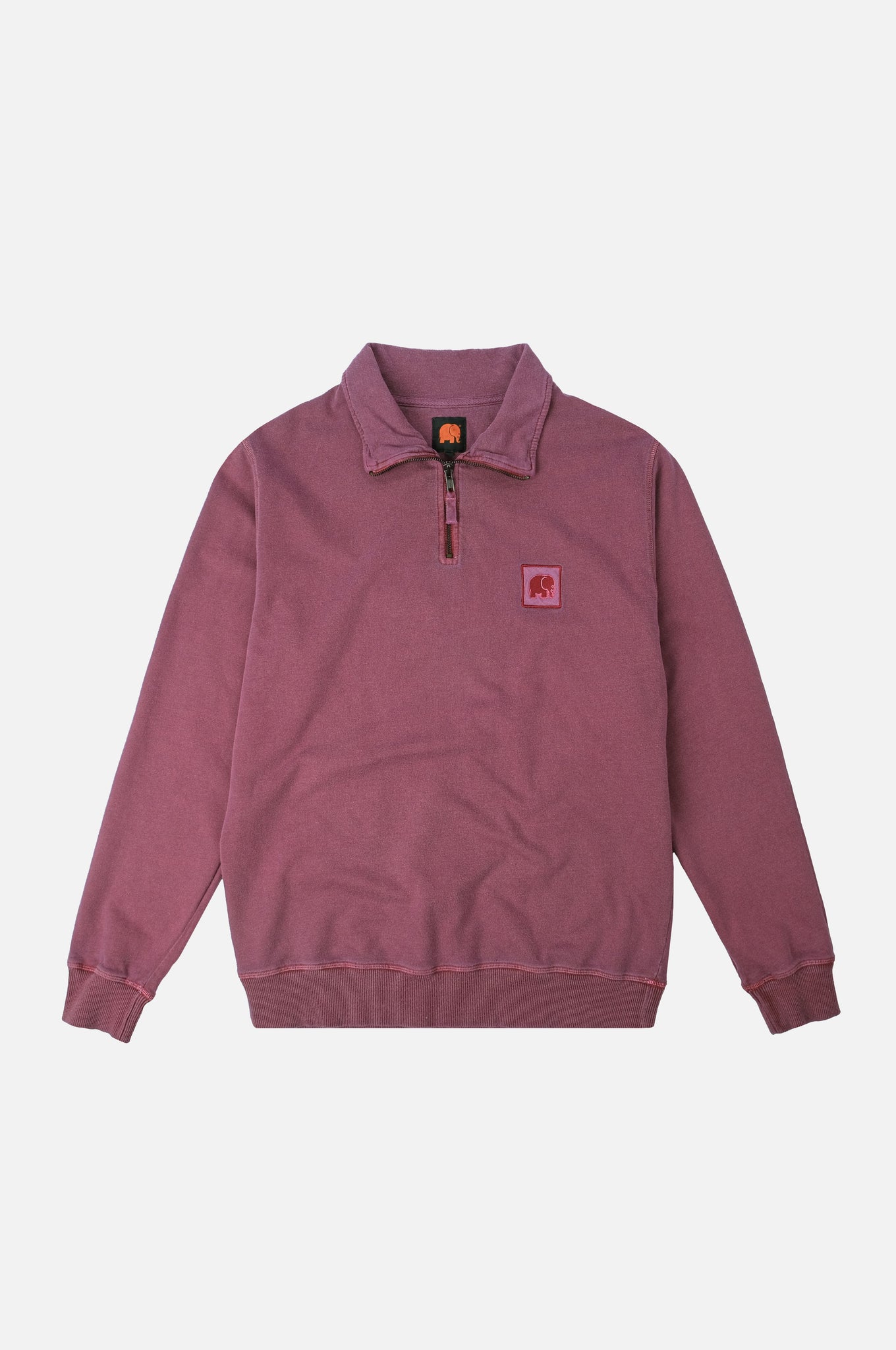 Sauce Pigment Dyed Quarter Zip Sweater Garnacha Red