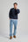 Persona che indossa una Navy Sella Knit Blazer, vista frontale | TP_IMAGE_TYPE=MODEL_FRONT