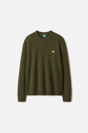Maglione Sella Knit Ivy Green su sfondo bianco che mette in risalto il suo colore intenso e la sua texture | TP_IMAGE_TYPE=SILHOUETTE_FRONT