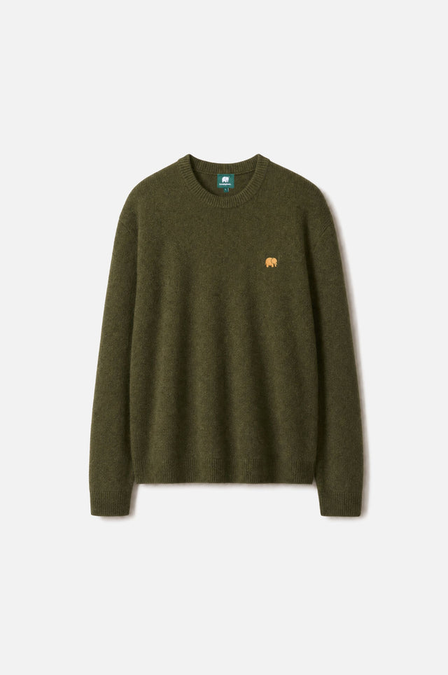 Pull Sella Knit Ivy Green sur fond blanc, mettant en valeur sa couleur riche et sa texture | TP_IMAGE_TYPE=SILHOUETTE_FRONT