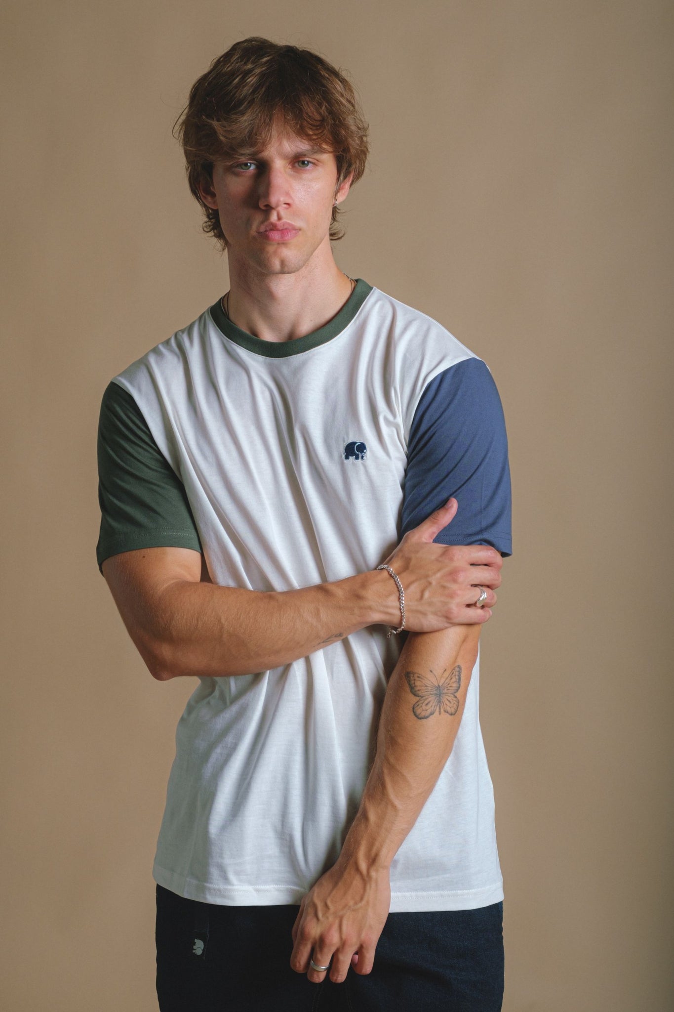 Camiseta Color Block Natural