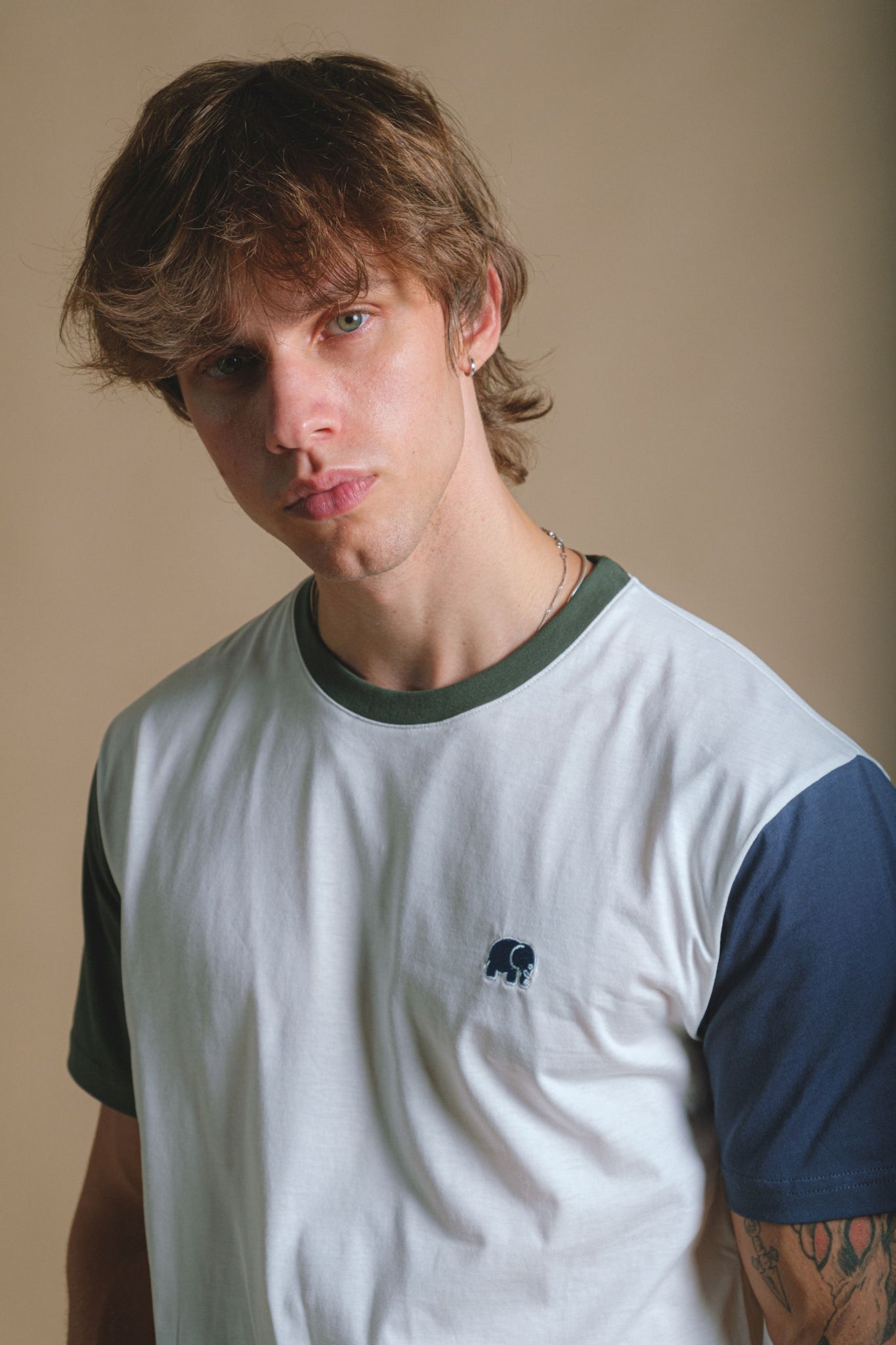 Camiseta Color Block Natural