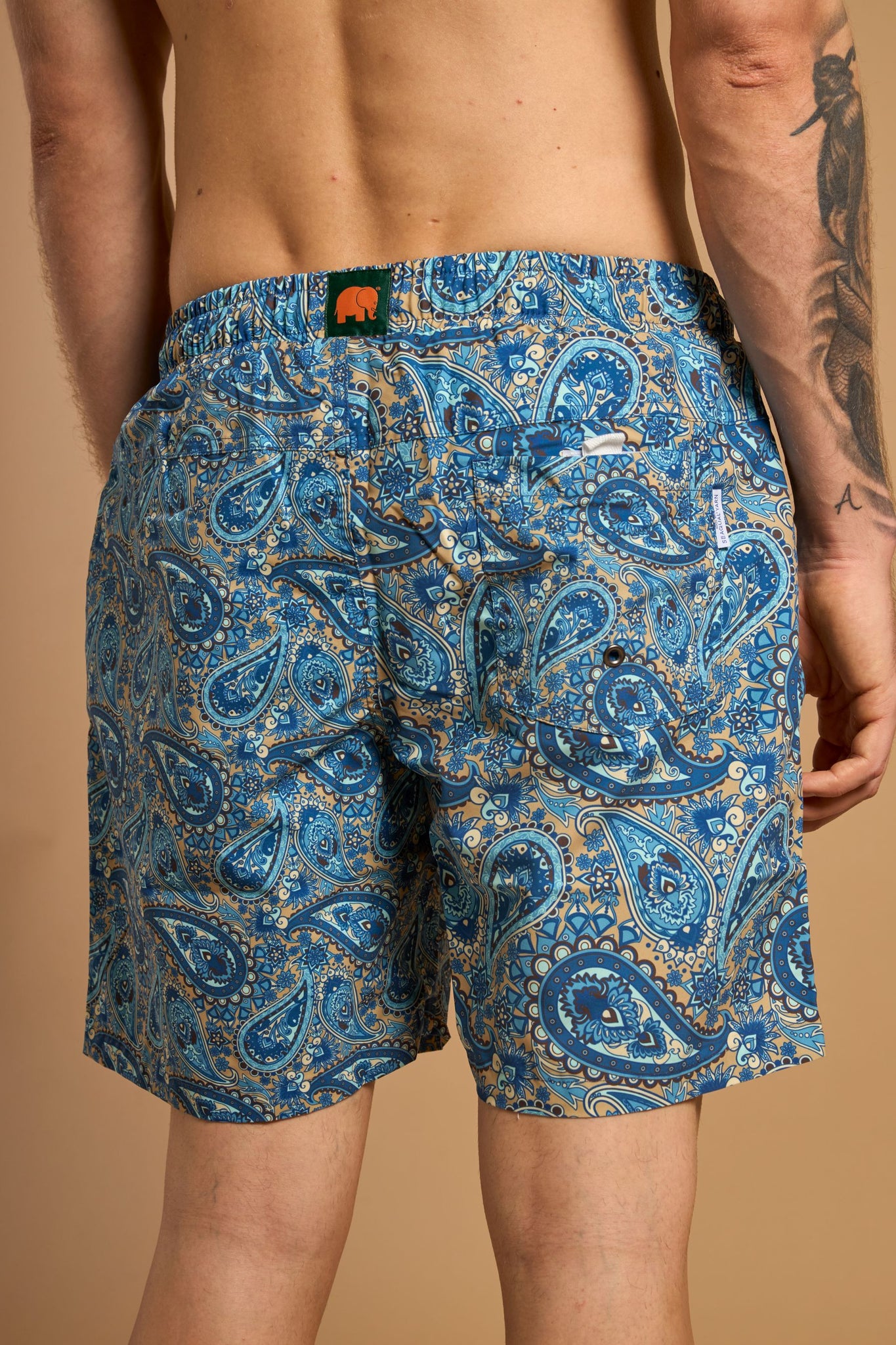 Mediterranean Paisley SEAQUAL®YARN Swim Trunks