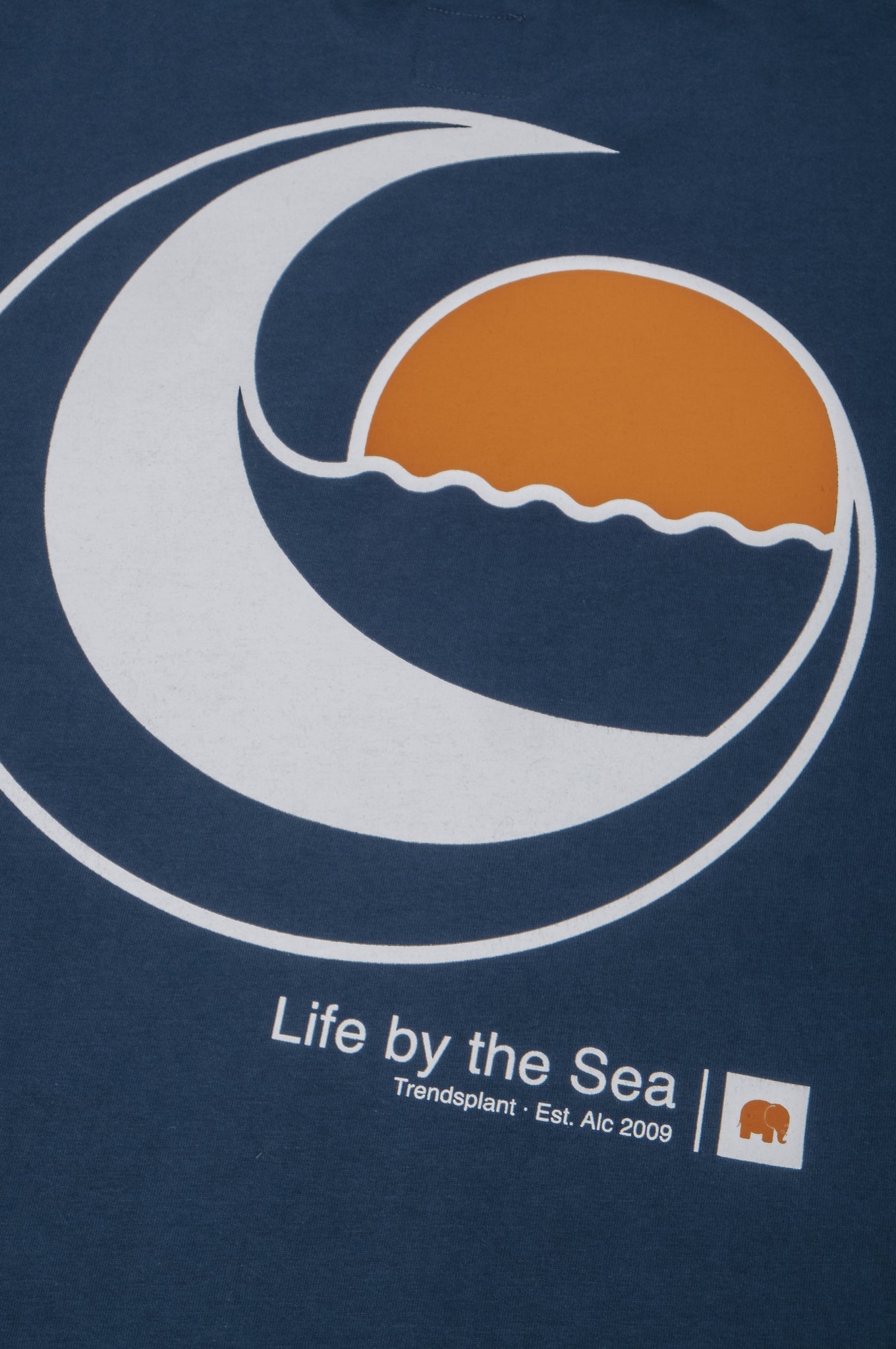 Life By The Sea V Organic T-Shirt Navy