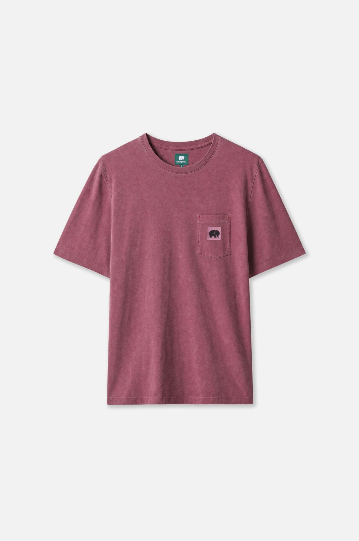 Garza Pigment Dyed T-Shirt in Garnacha Red con dettaglio a tasca | TP_IMAGE_TYPE=SILHOUETTE_FRONT