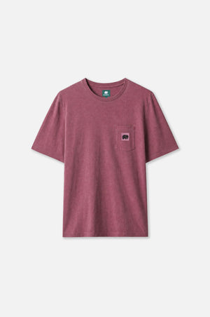 Garza Pigment Dyed T-Shirt in Garnacha Red con dettaglio a tasca | TP_IMAGE_TYPE=SILHOUETTE_FRONT