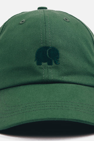Logo Dad Cap in Musgo Green, con un elefante ricamato sul davanti | TP_IMAGE_TYPE=DETAIL