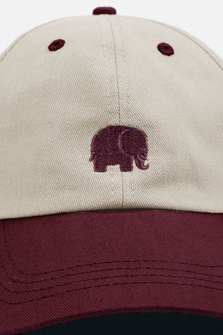 Dettaglio ravvicinato del Logo Dad Cap Grana Ecru con ricamo a forma di elefante | TP_IMAGE_TYPE=DETAIL