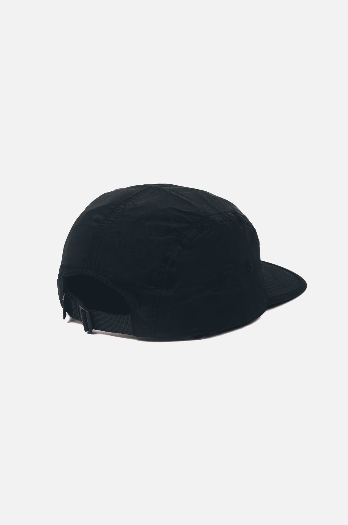 Silhouette posteriore del Five Panel Cap in nylon idrorepellente nero | TP_IMAGE_TYPE=SILHOUETTE_BACK