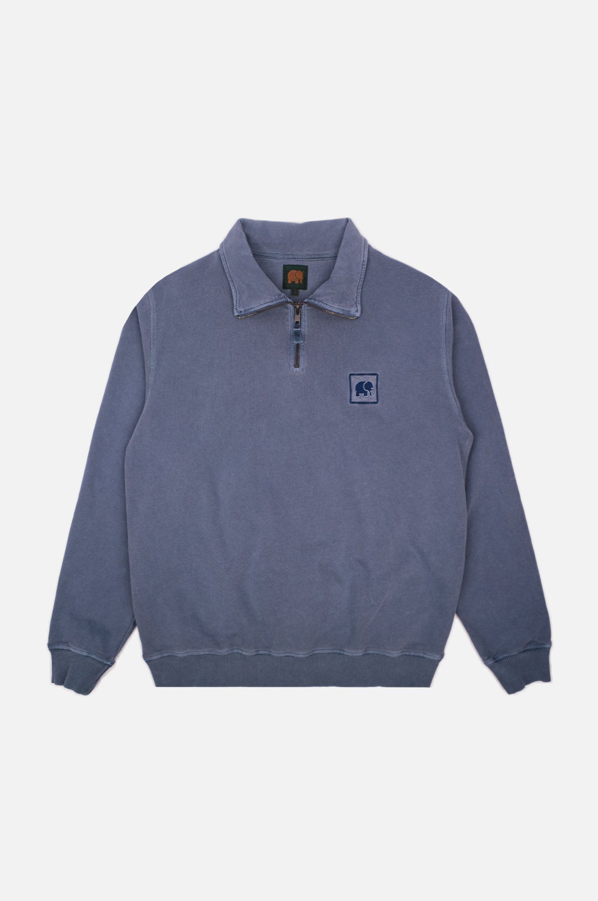 Sauce Loopback Pigment Dyed Quarter Zip Sweater Faded Navy