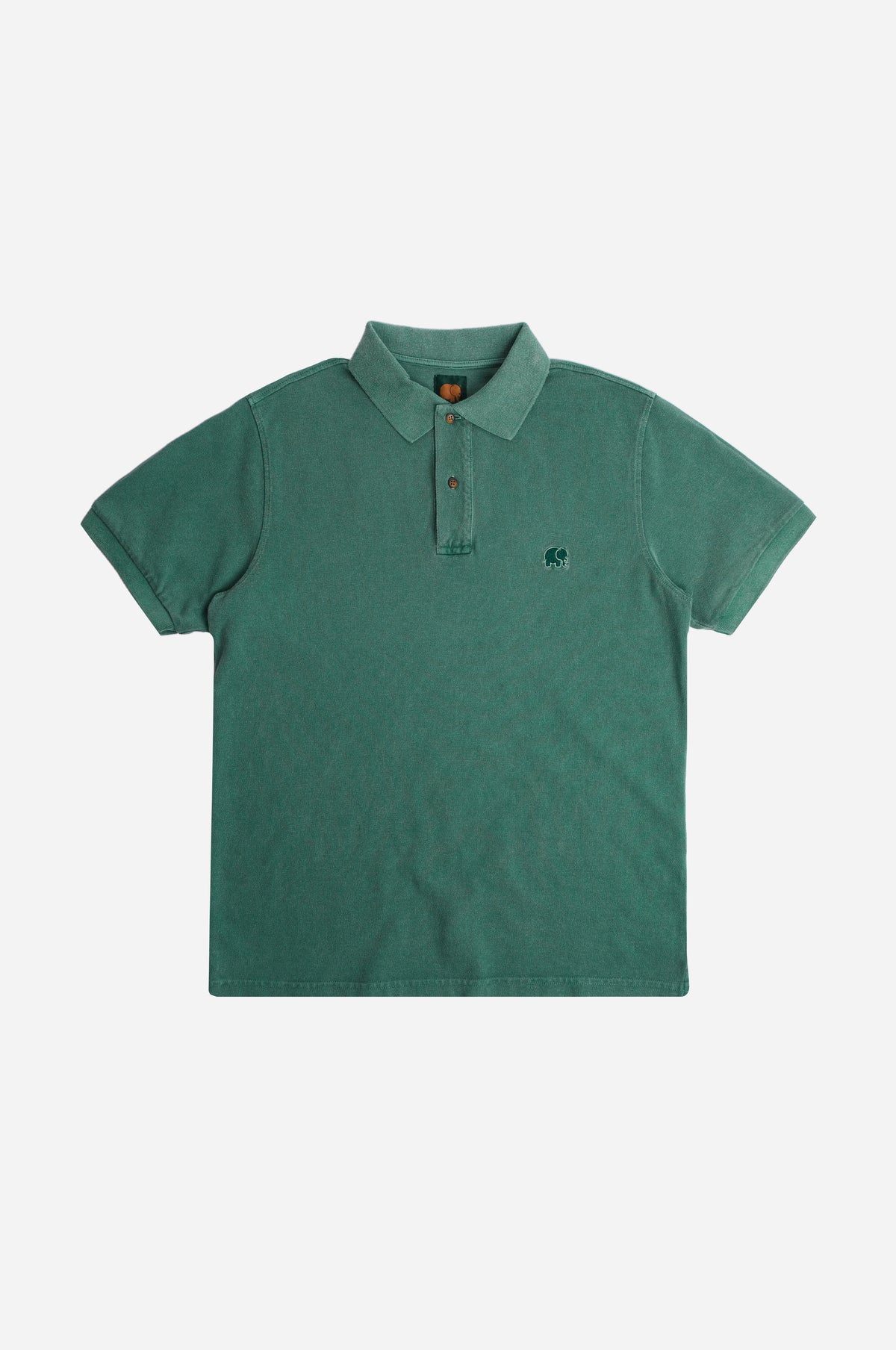 Silhouette frontale di Organic Pigment Dyed Polo Shirt in Eden Green | TP_IMAGE_TYPE=SILHOUETTE_FRONT