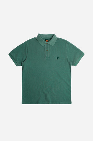 Front silhouette of Organic Pigment Dyed Polo Shirt in Eden Green | TP_IMAGE_TYPE=SILHOUETTE_FRONT