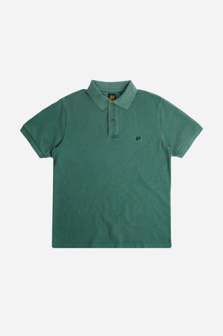Front silhouette of Organic Pigment Dyed Polo Shirt in Eden Green | TP_IMAGE_TYPE=SILHOUETTE_FRONT