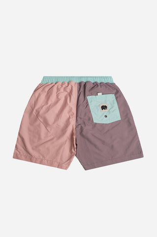 Silhouette posteriore di Color Block Q-Nova® Swim Trunks Mauve | TP_IMAGE_TYPE=SILHOUETTE_BACK