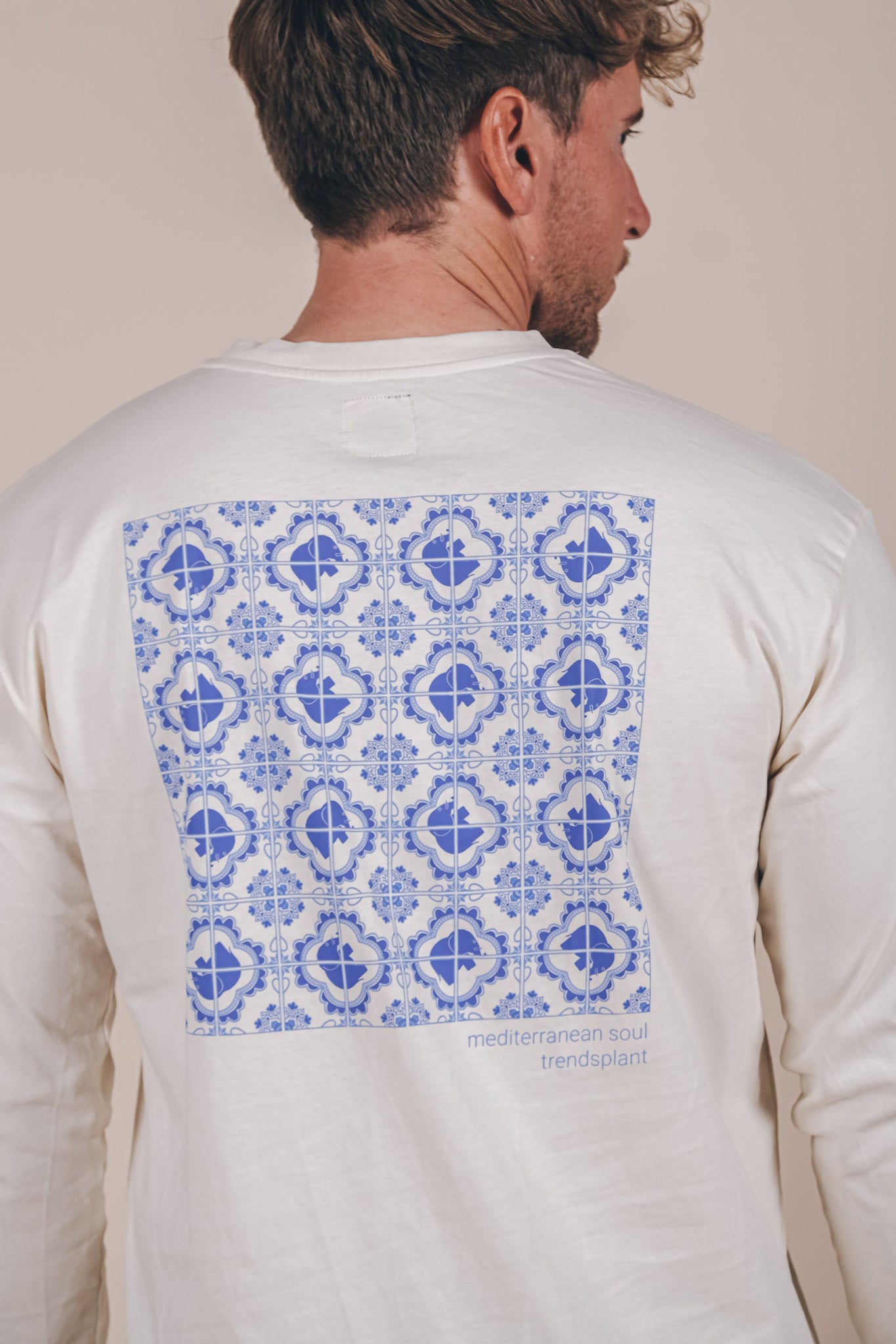 Tiles L/S T-Shirt Antique White