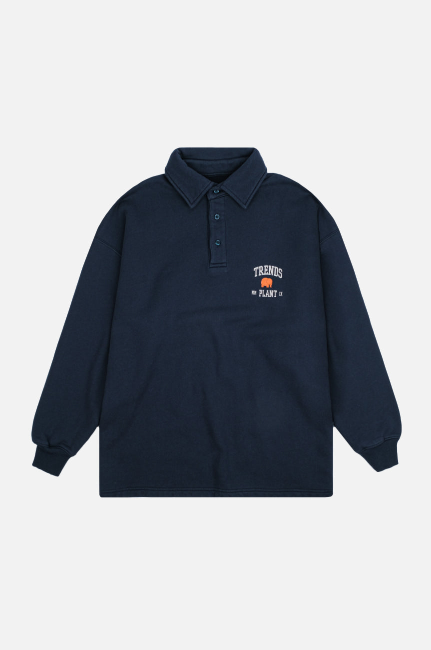 Kappa College Oversized Polo Sweater Deep Navy