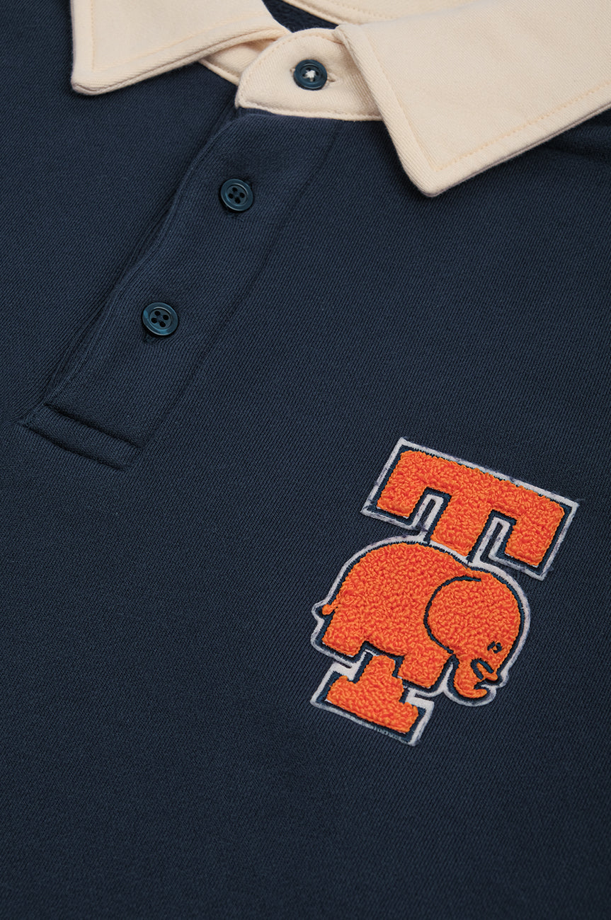 Pi College Oversized Polo Sweater Deep Navy