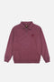 Sauce Loopback Pigment Dyed Half Zip Sweater Twilight Red