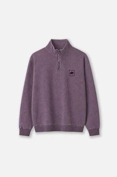 Sauce Loopback Pigment Dyed Half Zip Sweatshirt Sunset Purple